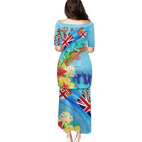 Fiji Day Puletasi Tagimoucia Flower and Melanesia Pattern