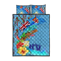 Fiji Day Quilt Bed Set Tagimoucia Flower and Melanesia Pattern