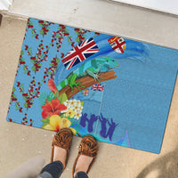 Fiji Day Rubber Doormat Tagimoucia Flower and Melanesia Pattern LT03 - Polynesian Pride