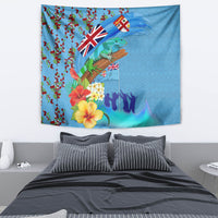 Fiji Day Tapestry Tagimoucia Flower and Melanesia Pattern