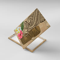 Hawaii Kanaloa Tiki Canvas Wall Art Polynesian Tattoo and Tapa Pattern