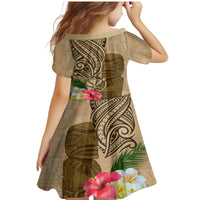 Hawaii Kanaloa Tiki Family Matching Mermaid Dress and Hawaiian Shirt Polynesian Tattoo and Tapa Pattern