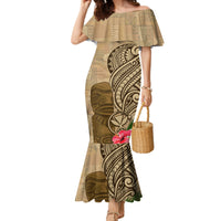 Hawaii Kanaloa Tiki Family Matching Mermaid Dress and Hawaiian Shirt Polynesian Tattoo and Tapa Pattern