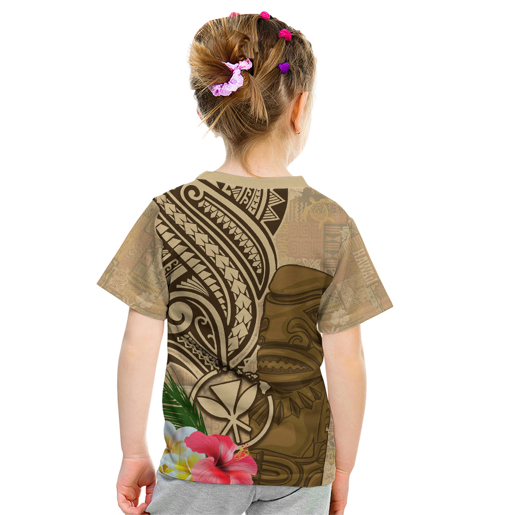 Hawaii Kanaloa Tiki Kid T Shirt Polynesian Tattoo and Tapa Pattern