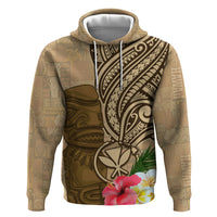 Hawaii Kanaloa Tiki Zip Hoodie Polynesian Tattoo and Tapa Pattern