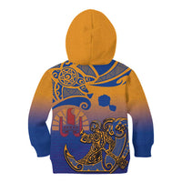 Hawaiki Nui Va'a Solo French Polynesia Kid Hoodie Sunset Color
