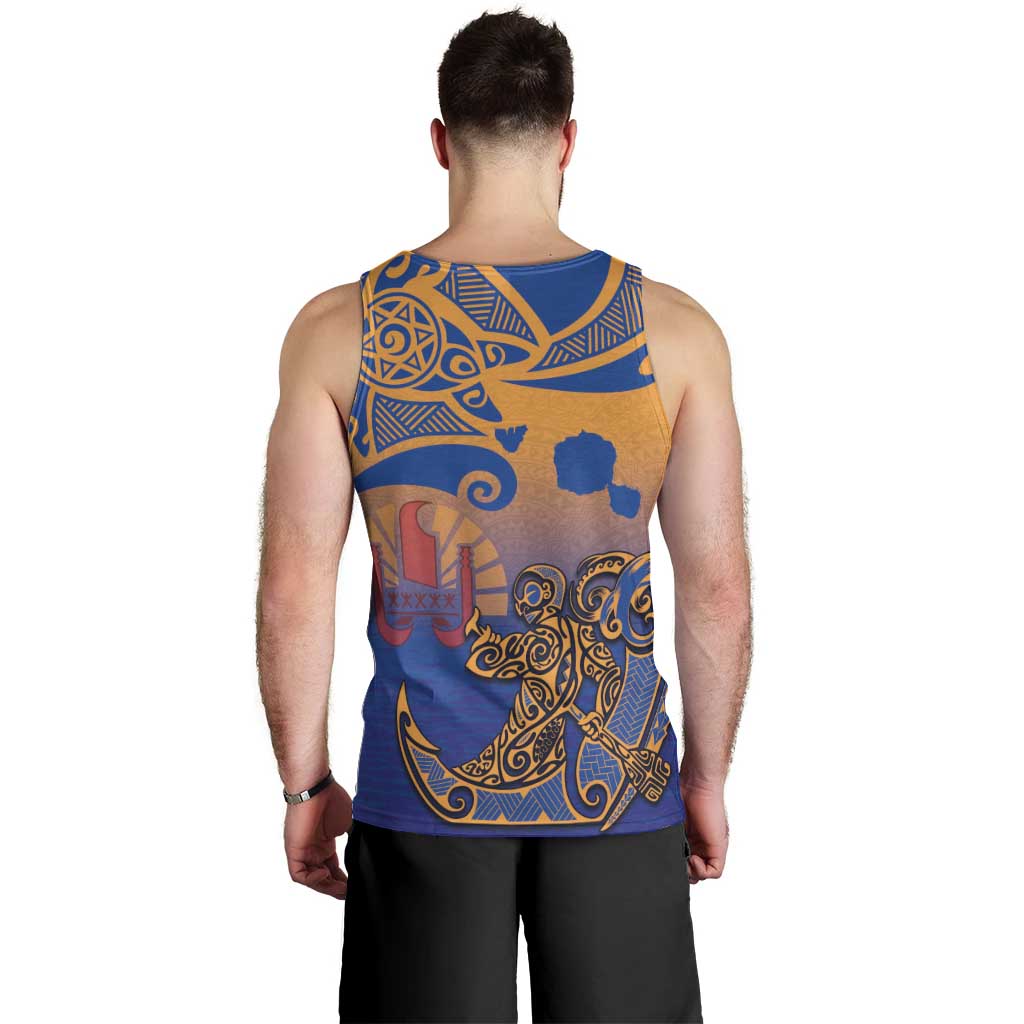 Hawaiki Nui Va'a Solo French Polynesia Men Tank Top Sunset Color