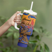 Hawaiki Nui Va'a Solo French Polynesia Tumbler With Handle Sunset Color