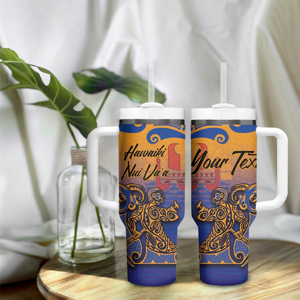 Hawaiki Nui Va'a Solo French Polynesia Tumbler With Handle Sunset Color