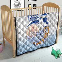 Hawaiki Nui Va'a Solo French Polynesia Quilt Blue Color