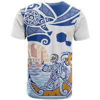 Hawaiki Nui Va'a Solo French Polynesia T Shirt Blue Color