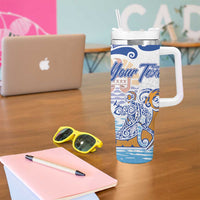 Hawaiki Nui Va'a Solo French Polynesia Tumbler With Handle Blue Color LT03 - Polynesian Pride