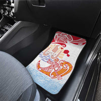 Hawaiki Nui Va'a Solo French Polynesia Car Mats Red Color