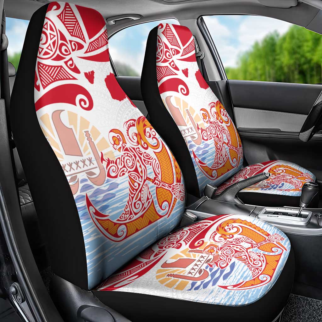 Hawaiki Nui Va'a Solo French Polynesia Car Seat Cover Red Color