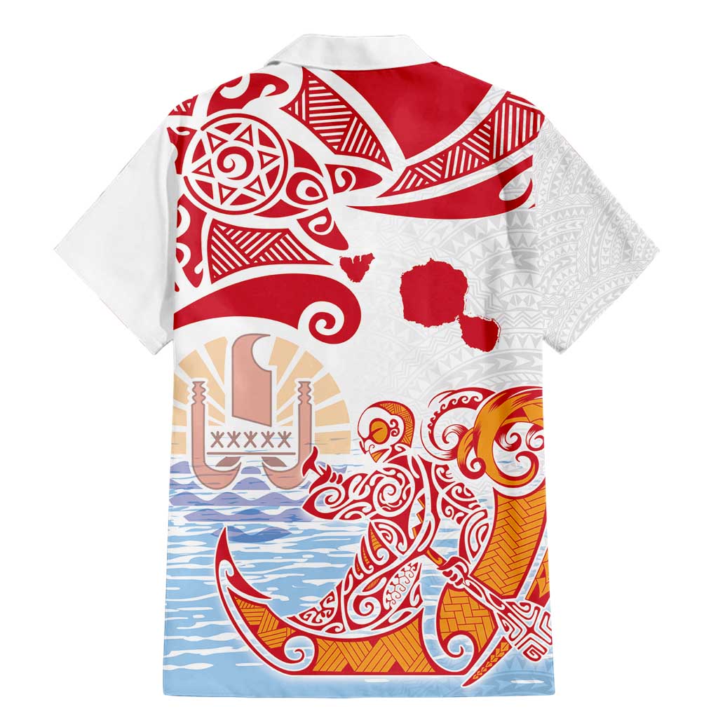 Hawaiki Nui Va'a Solo French Polynesia Family Matching Mermaid Dress and Hawaiian Shirt Red Color
