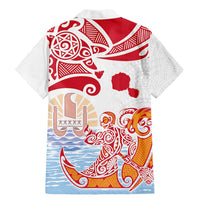 Hawaiki Nui Va'a Solo French Polynesia Family Matching Mermaid Dress and Hawaiian Shirt Red Color