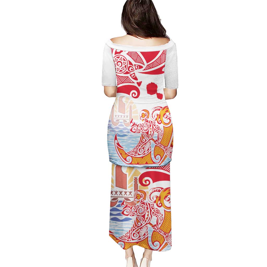 Hawaiki Nui Va'a Solo French Polynesia Puletasi Red Color