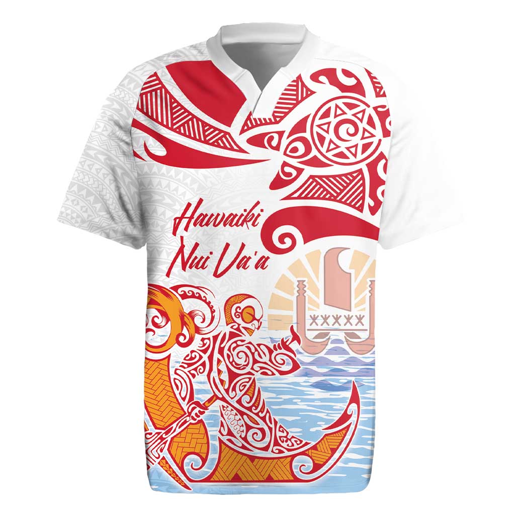 Hawaiki Nui Va'a Solo French Polynesia Rugby Jersey Red Color