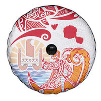 Hawaiki Nui Va'a Solo French Polynesia Spare Tire Cover Red Color