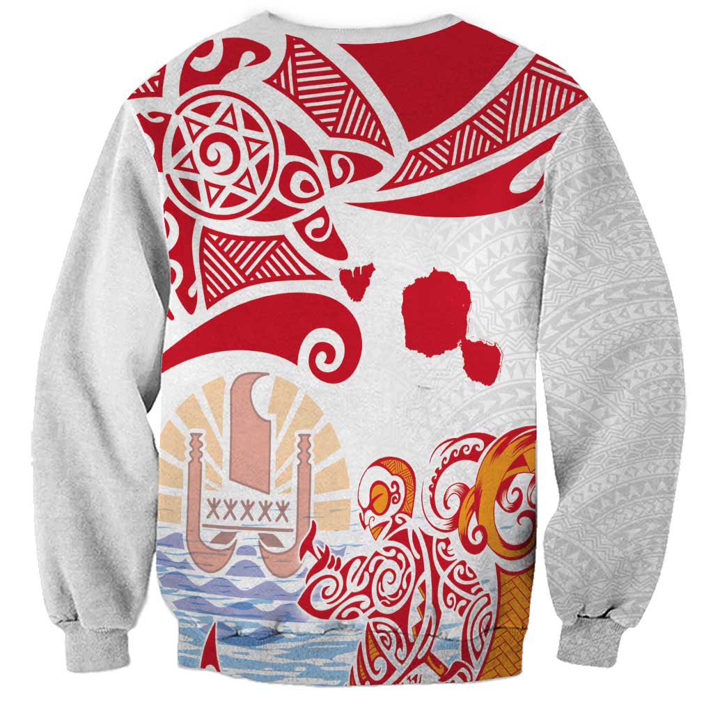 Hawaiki Nui Va'a Solo French Polynesia Sweatshirt Red Color