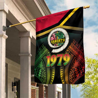 Vanuatu Constitution Day Garden Flag Polynesian Tattoo and Pig Tusk Since 1979 LT03 House Flag Black - Polynesian Pride