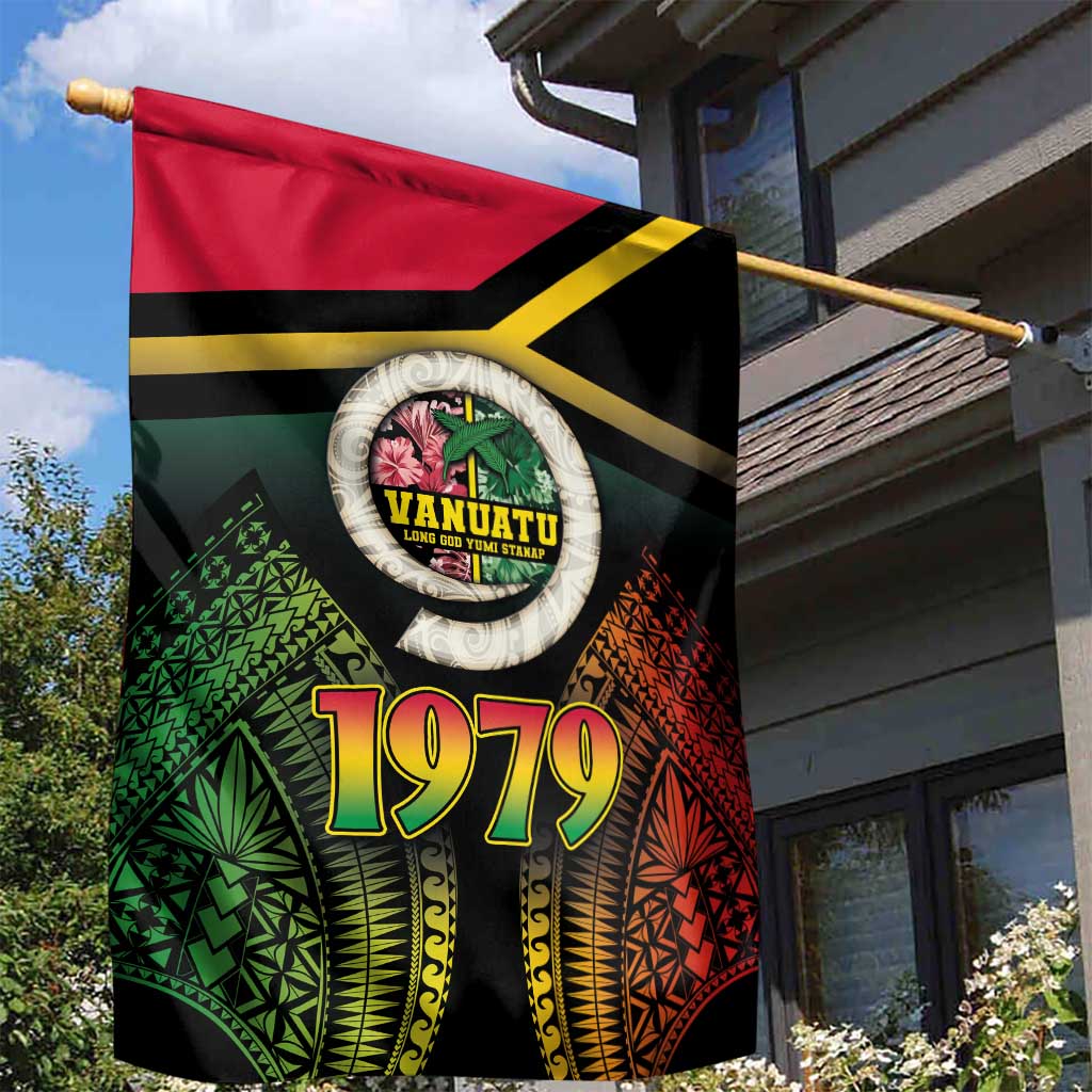Vanuatu Constitution Day Garden Flag Polynesian Tattoo and Pig Tusk Since 1979 LT03 - Polynesian Pride