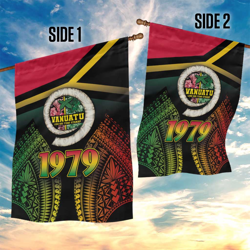 Vanuatu Constitution Day Garden Flag Polynesian Tattoo and Pig Tusk Since 1979 LT03 - Polynesian Pride