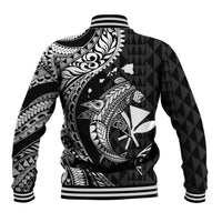 Aloha Hawaii Hammerhead Shark Baseball Jacket Black Kakau and Polynesian Tattoo LT03