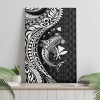 Aloha Hawaii Hammerhead Shark Canvas Wall Art Black Kakau and Polynesian Tattoo LT03