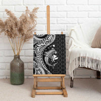 Aloha Hawaii Hammerhead Shark Canvas Wall Art Black Kakau and Polynesian Tattoo LT03