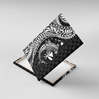 Aloha Hawaii Hammerhead Shark Canvas Wall Art Black Kakau and Polynesian Tattoo LT03