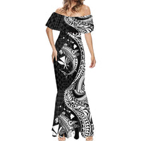 Aloha Hawaii Hammerhead Shark Mermaid Dress Black Kakau and Polynesian Tattoo LT03