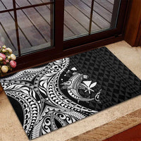 Aloha Hawaii Hammerhead Shark Rubber Doormat Black Kakau and Polynesian Tattoo LT03 - Polynesian Pride