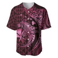 Aloha Hawaii Hammerhead Shark Baseball Jersey Pink Kakau and Polynesian Tattoo LT03 Pink - Polynesian Pride