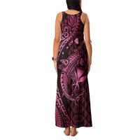 Aloha Hawaii Hammerhead Shark Family Matching Tank Maxi Dress and Hawaiian Shirt Pink Kakau and Polynesian Tattoo LT03