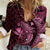 Aloha Hawaii Hammerhead Shark Women Casual Shirt Pink Kakau and Polynesian Tattoo LT03