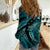 Aloha Hawaii Hammerhead Shark Women Casual Shirt Turquoise Kakau and Polynesian Tattoo LT03