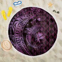 Aloha Hawaii Hammerhead Shark Beach Blanket Purple Kakau and Polynesian Tattoo LT03