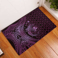 Aloha Hawaii Hammerhead Shark Rubber Doormat Purple Kakau and Polynesian Tattoo LT03 - Polynesian Pride