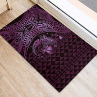 Aloha Hawaii Hammerhead Shark Rubber Doormat Purple Kakau and Polynesian Tattoo LT03 - Polynesian Pride