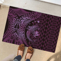 Aloha Hawaii Hammerhead Shark Rubber Doormat Purple Kakau and Polynesian Tattoo LT03 - Polynesian Pride
