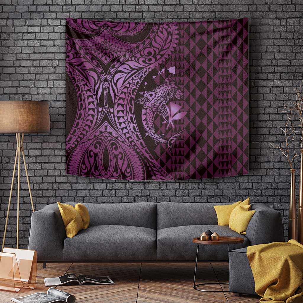 Aloha Hawaii Hammerhead Shark Tapestry Purple Kakau and Polynesian Tattoo LT03 - Polynesian Pride