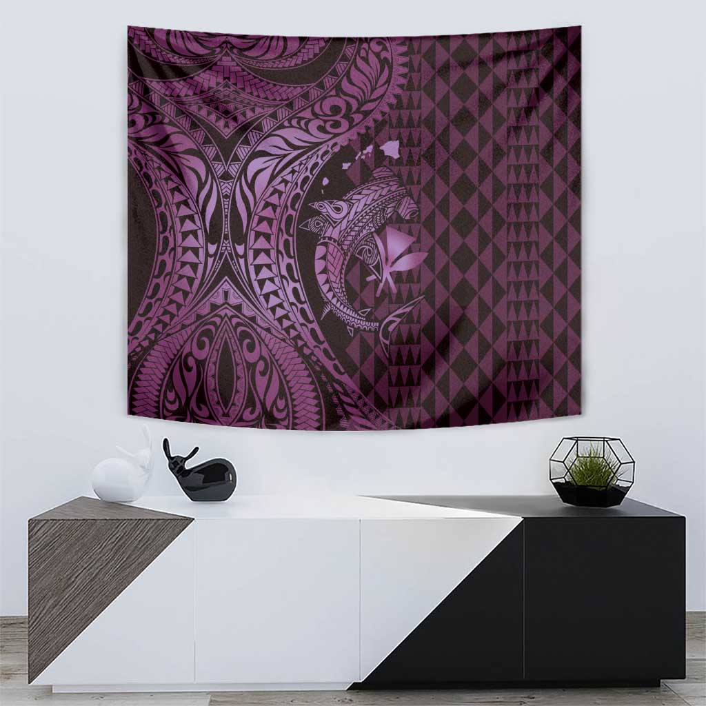 Aloha Hawaii Hammerhead Shark Tapestry Purple Kakau and Polynesian Tattoo LT03 - Polynesian Pride