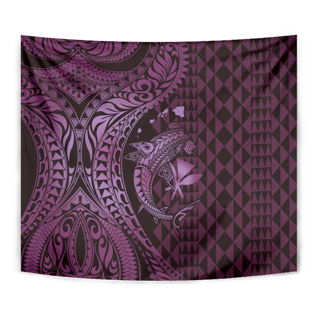 Aloha Hawaii Hammerhead Shark Tapestry Purple Kakau and Polynesian Tattoo LT03 - Polynesian Pride