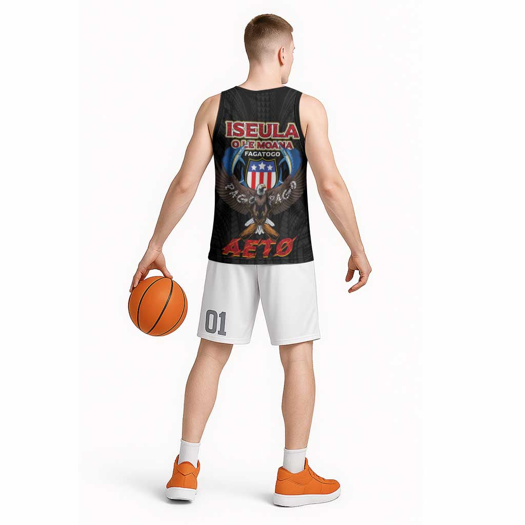 American Samoa Fautasi Basketball Jersey Pago Pago Aeto and Iseula o le Moana of Fagatogo Black Color - Polynesian Pride