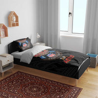 American Samoa Fautasi Bedding Set Pago Pago Aeto and Iseula o le Moana of Fagatogo Black Color - Polynesian Pride