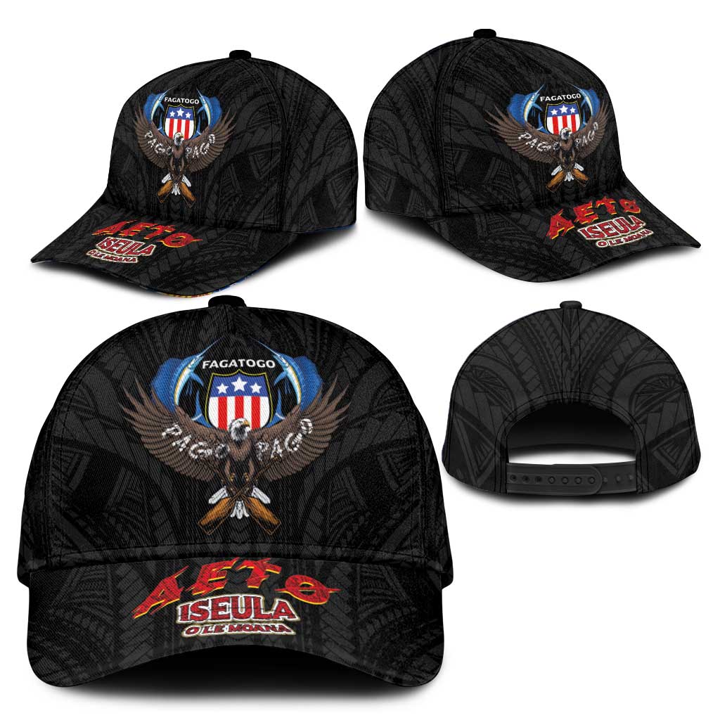 American Samoa Fautasi Classic Cap Pago Pago Aeto and Iseula o le Moana of Fagatogo Black Color - Polynesian Pride