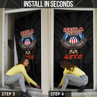 American Samoa Fautasi Door Cover Pago Pago Aeto and Iseula o le Moana of Fagatogo Black Color - Polynesian Pride