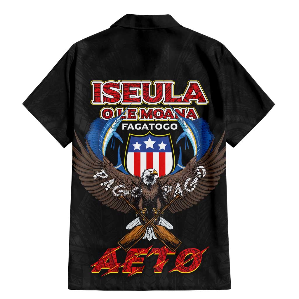 American Samoa Fautasi Family Matching Mermaid Dress and Hawaiian Shirt Pago Pago Aeto and Iseula o le Moana of Fagatogo Black Color - Polynesian Pride