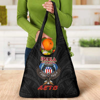 American Samoa Fautasi Grocery Bag Pago Pago Aeto and Iseula o le Moana of Fagatogo Black Color - Polynesian Pride